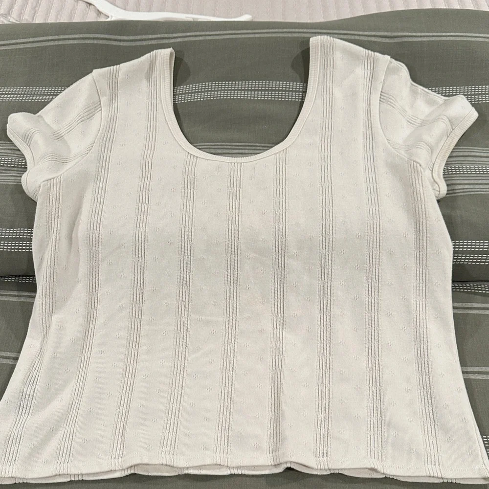 Madewell Cream Scoop Neck Short Sleeve Tee - Picture 4 of 4